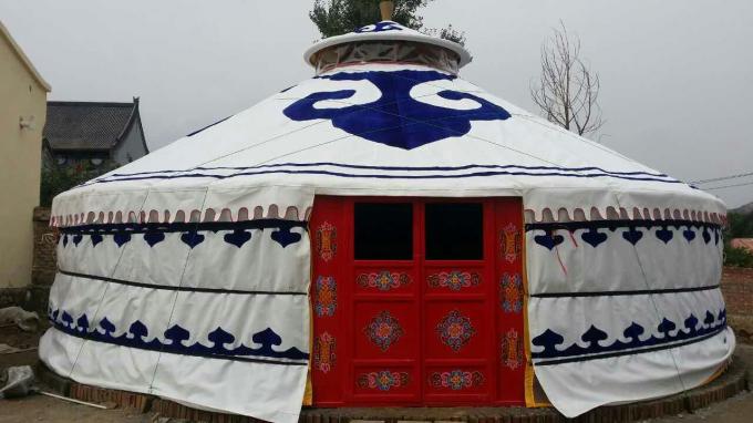 Holz-Rahmen Mongolian Yurt-Zelt des Weiß-100% wasserdicht für Hotelunterkunft