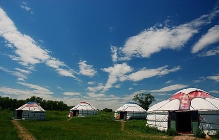 Kühlen Sie aufblasbares Haube Mongolian Yurt-Zelt-langlebiges Gut mit erträglichem Gewicht 200kg ab